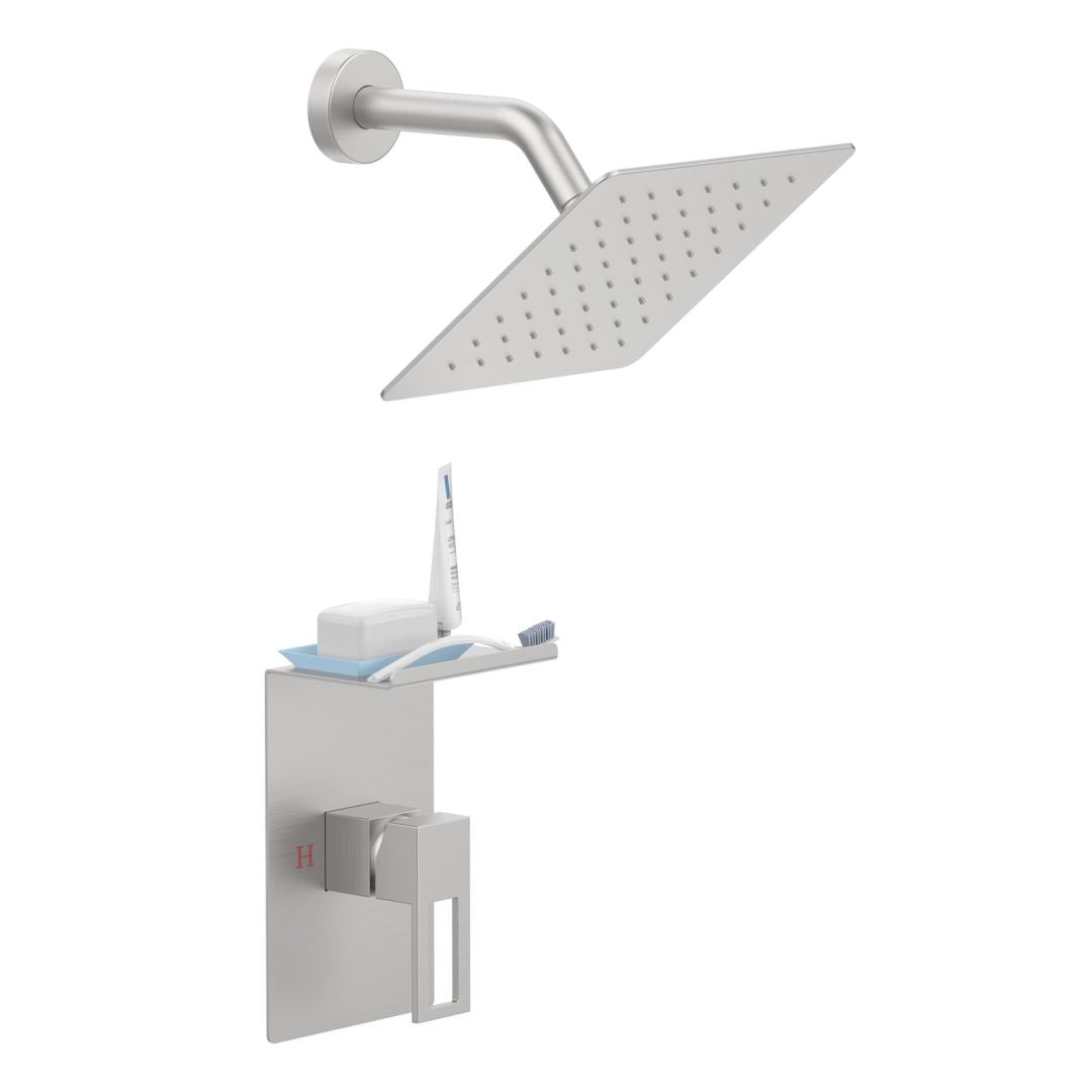 Waterpar®  Wall Mount Fixed and Handheld Shower Head with Storage Rack