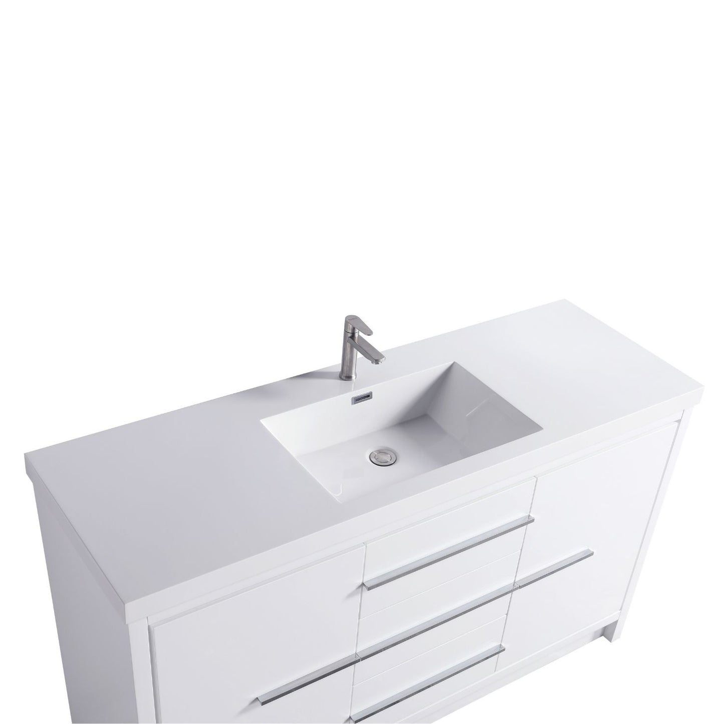 Waterpar® 59.25 in. L x 19.7 in. W x 35 in. H Bathroom Cabinet with Resin Sink