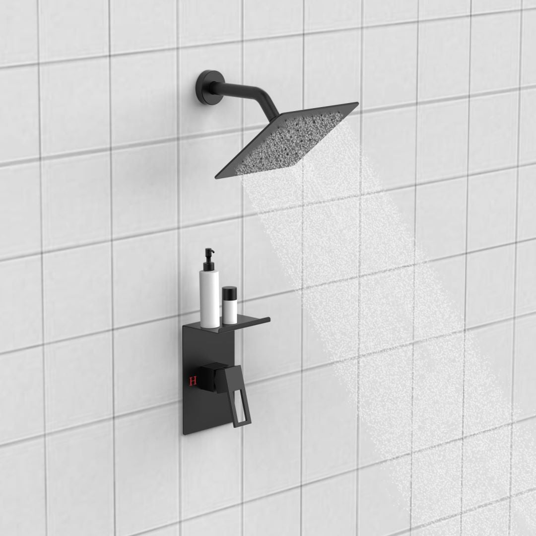 Waterpar®  Wall Mount Fixed and Handheld Shower Head with Storage Rack