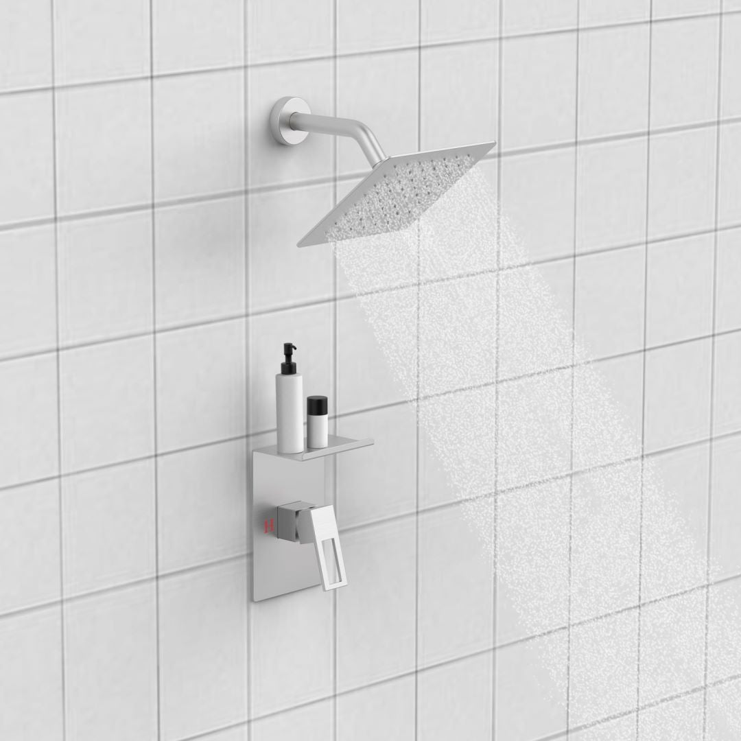Waterpar®  Wall Mount Fixed and Handheld Shower Head with Storage Rack
