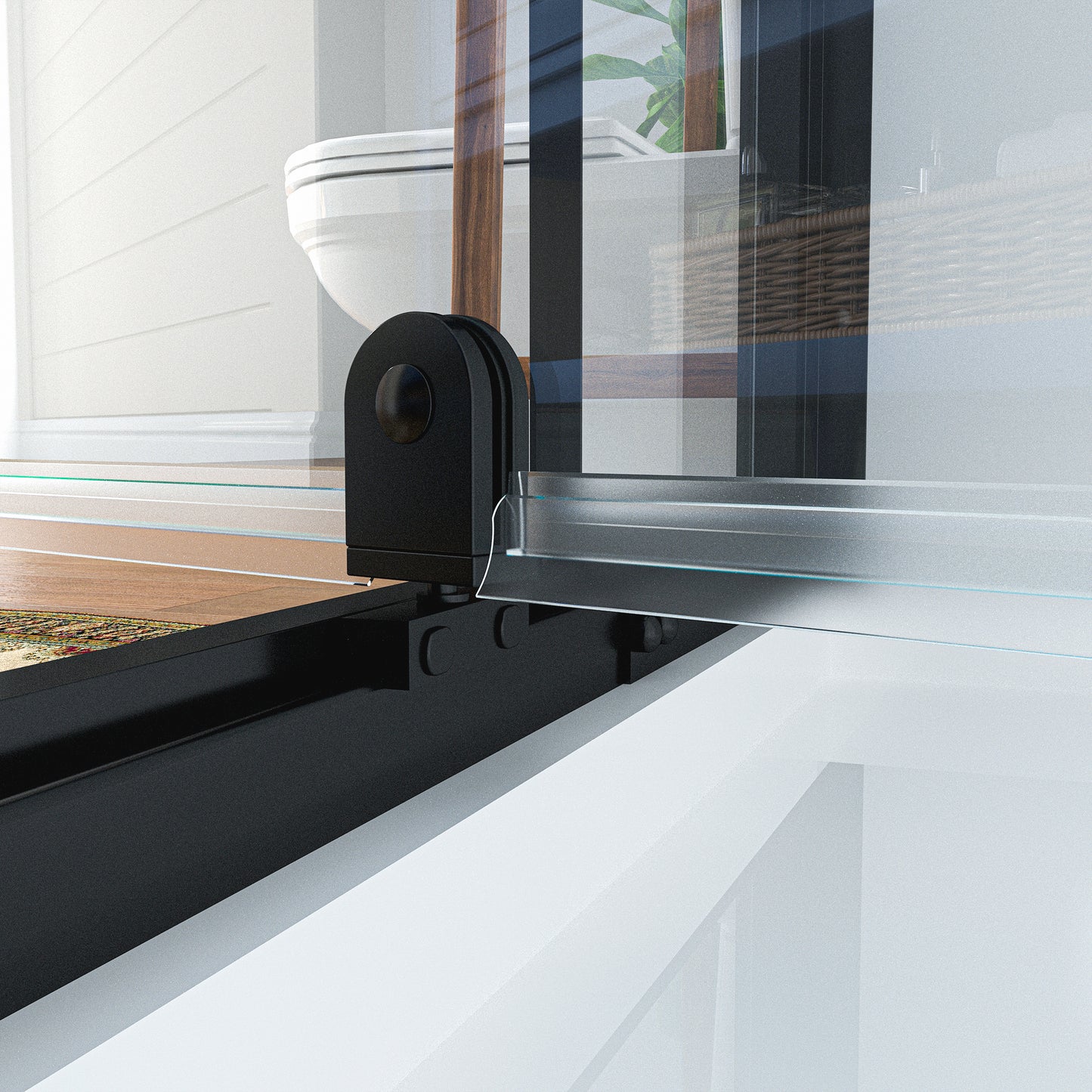 Waterper® 28 in. to 32 in. W x 72 in. H Framed Pivot Shower Door in Black with Clear Glass