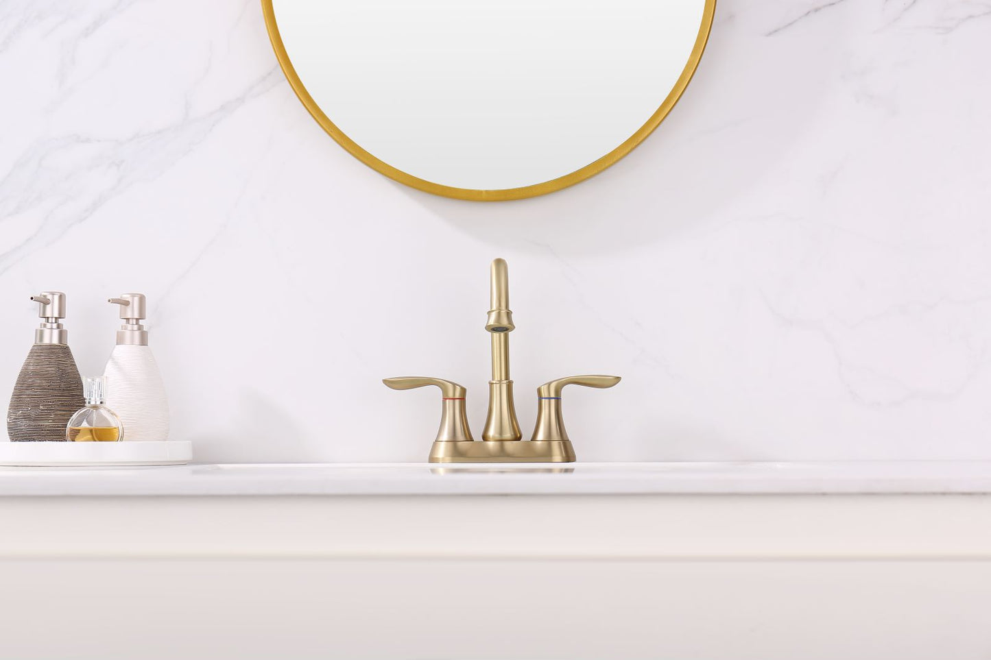 Waterpar®  4 in. Centerset Double Handle High Arc Bathroom Faucet