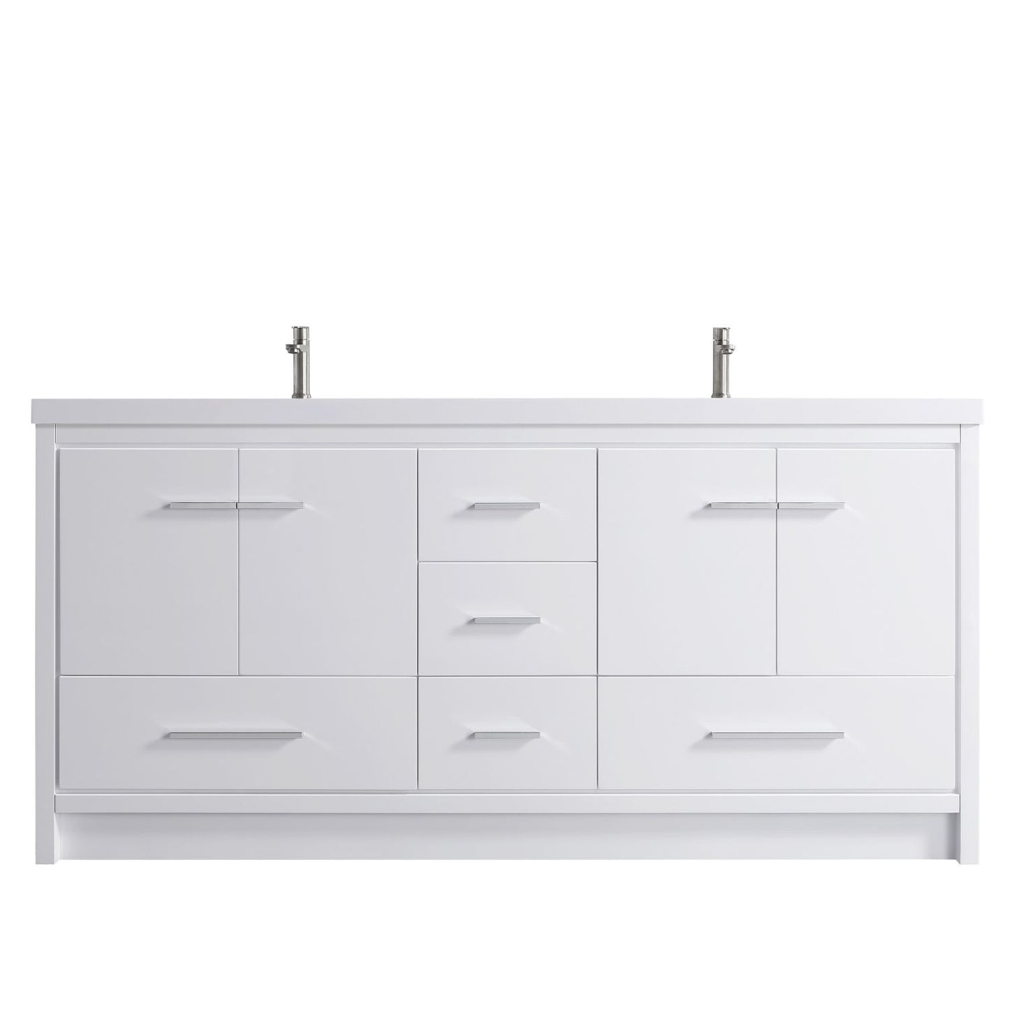 Waterpar® 70.87 in. L x 19.7 in. W x 35 in. H Bathroom Cabinet with Dual Resin Sink