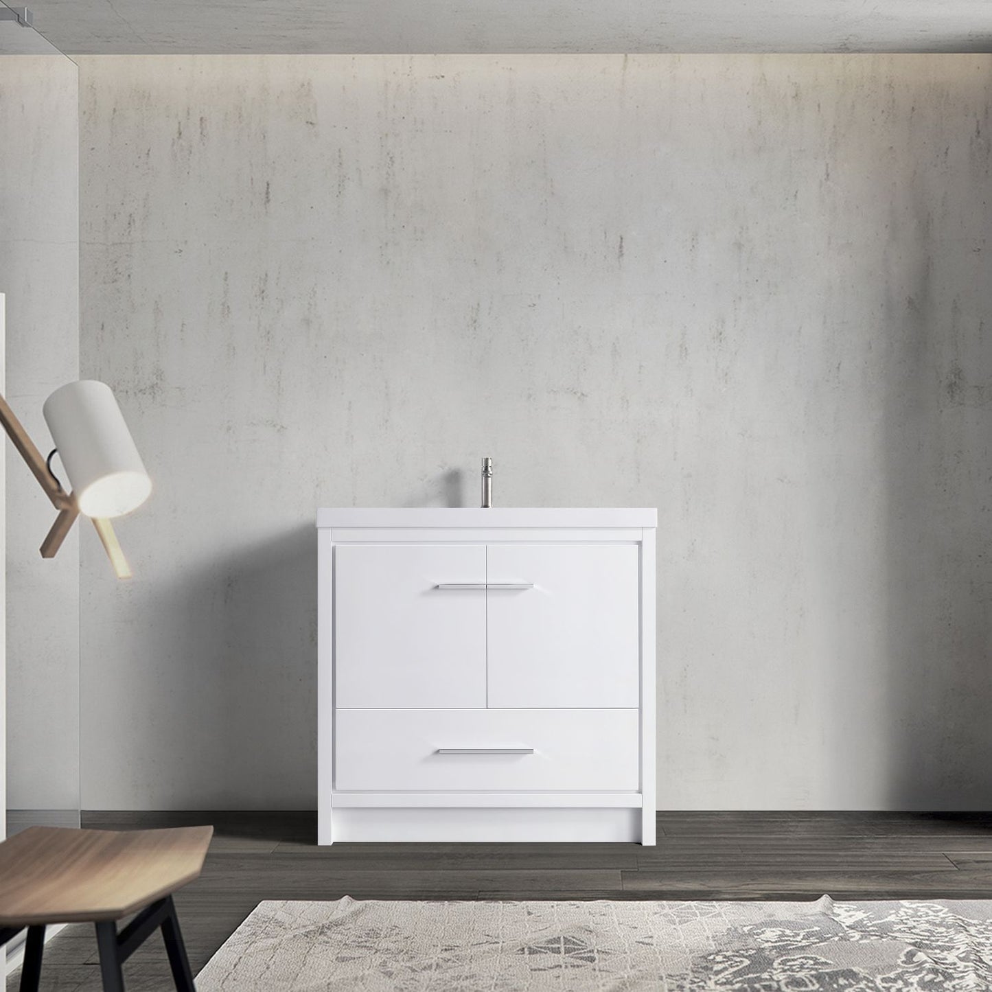 Waterpar® 35.43 in. L x 19.7 in. W x 35 in. H Bathroom Cabinet with Single Resin Sink