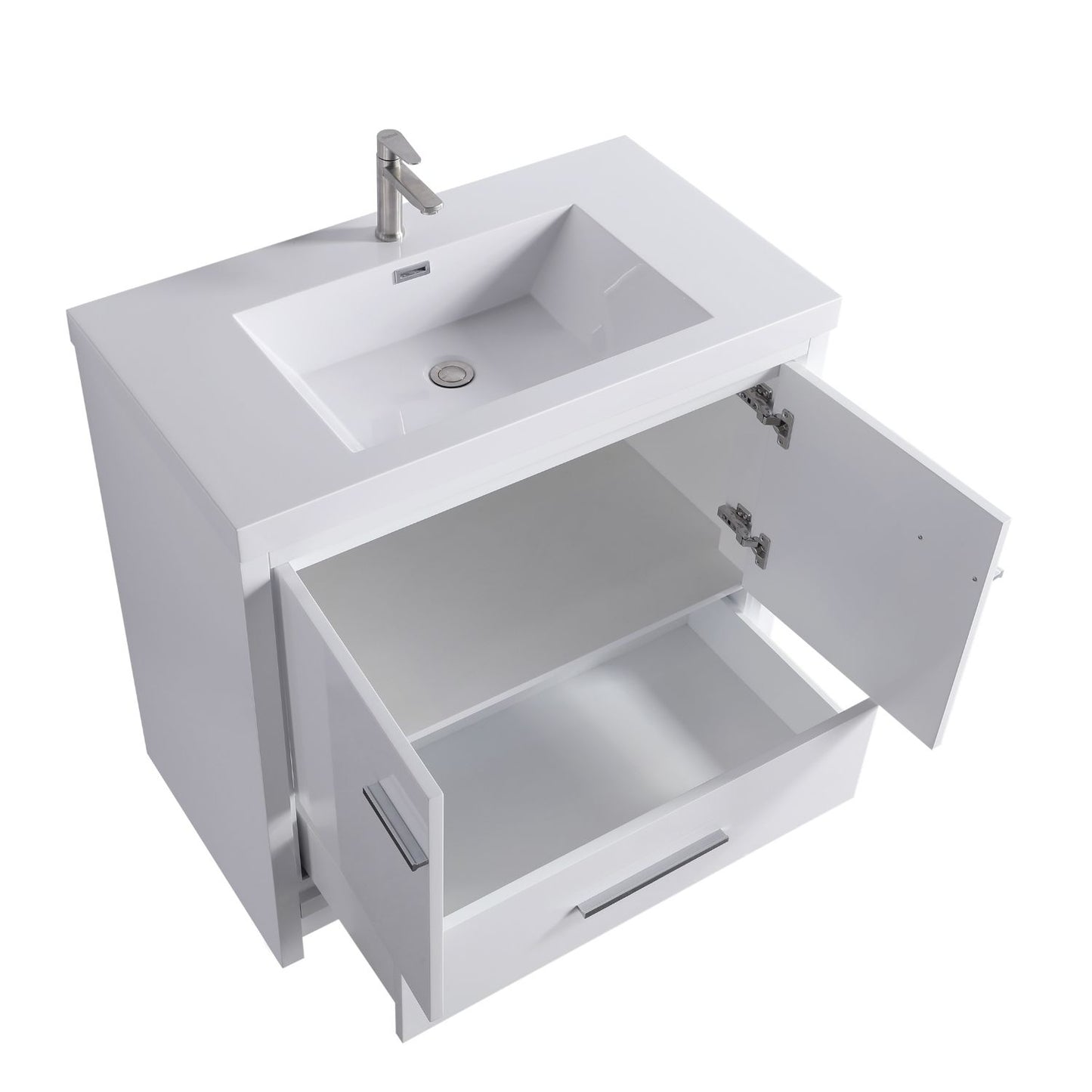 Waterpar® 35.43 in. L x 19.7 in. W x 35 in. H Bathroom Cabinet with Single Resin Sink