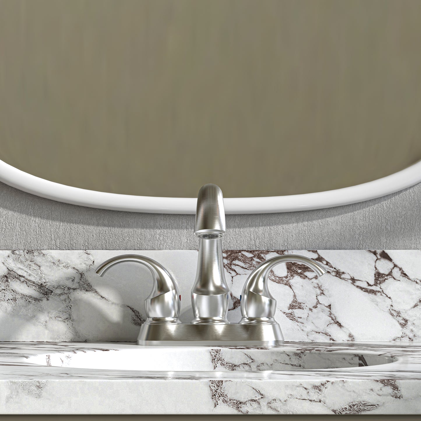 Waterpar® 4 in. Centerset 2-Handle Bathroom Faucet with Pop-Up Drain and Supply Hoses