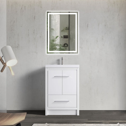 Waterpar® 23.74 in. L x 19.7 in. W x 35 in. H Bathroom Cabinet with Single Resin Sink