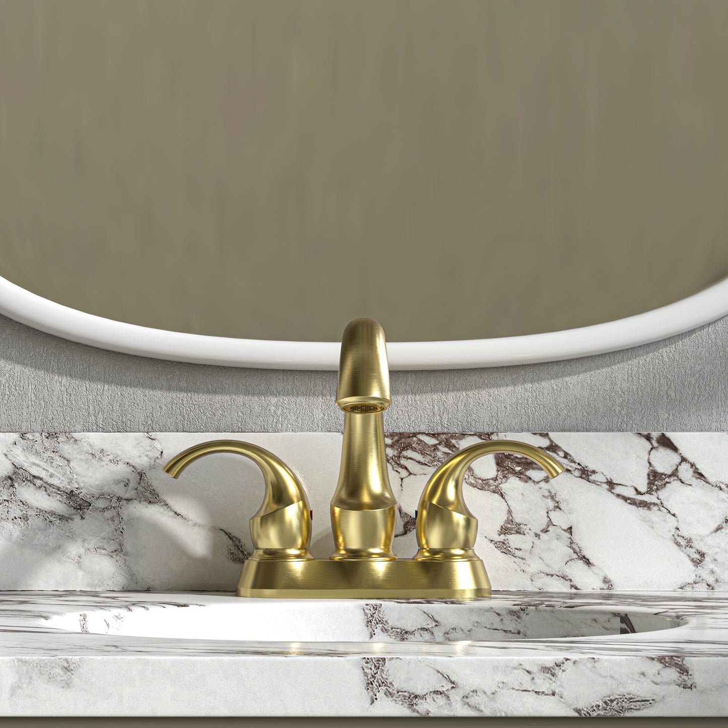 Waterpar® 4 in. Centerset 2-Handle Bathroom Faucet with Pop-Up Drain and Supply Hoses