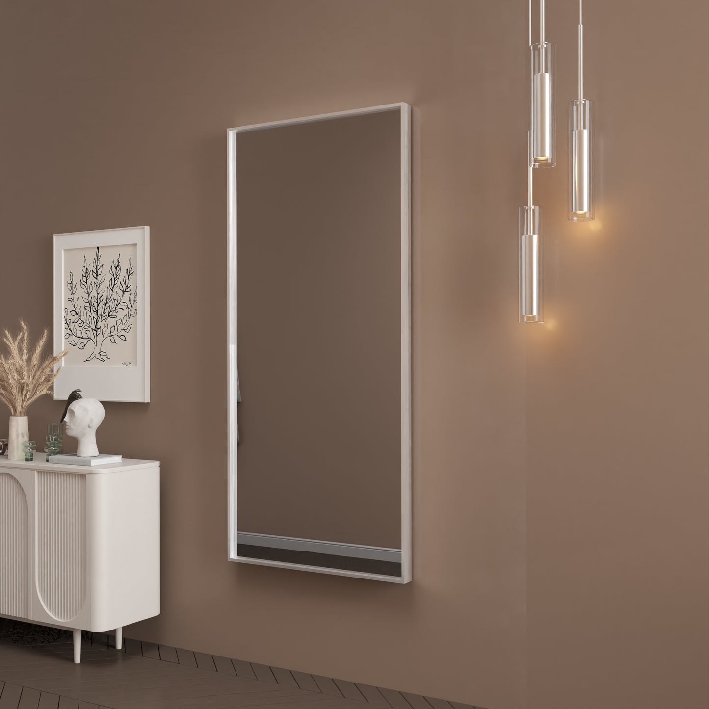 Waterpar® 60 in. W x 28 in. H Rectangular Aluminum Framed Wall Bathroom Vanity Mirror