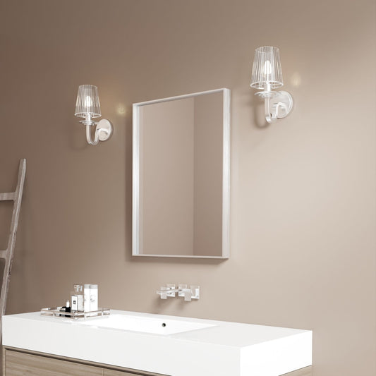 Waterpar® 22 in. W x 30 in. H Rectangular Aluminum Framed Wall Bathroom Vanity Mirror