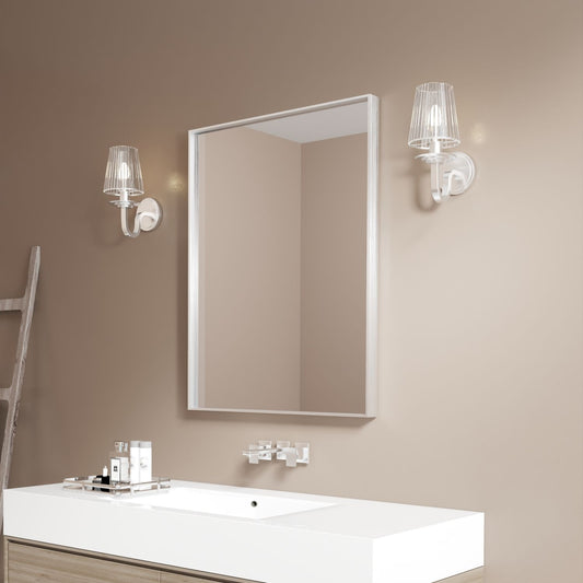 Waterpar® 28 in. W x 36 in. H Rectangular Aluminum Framed Wall Bathroom Vanity Mirror