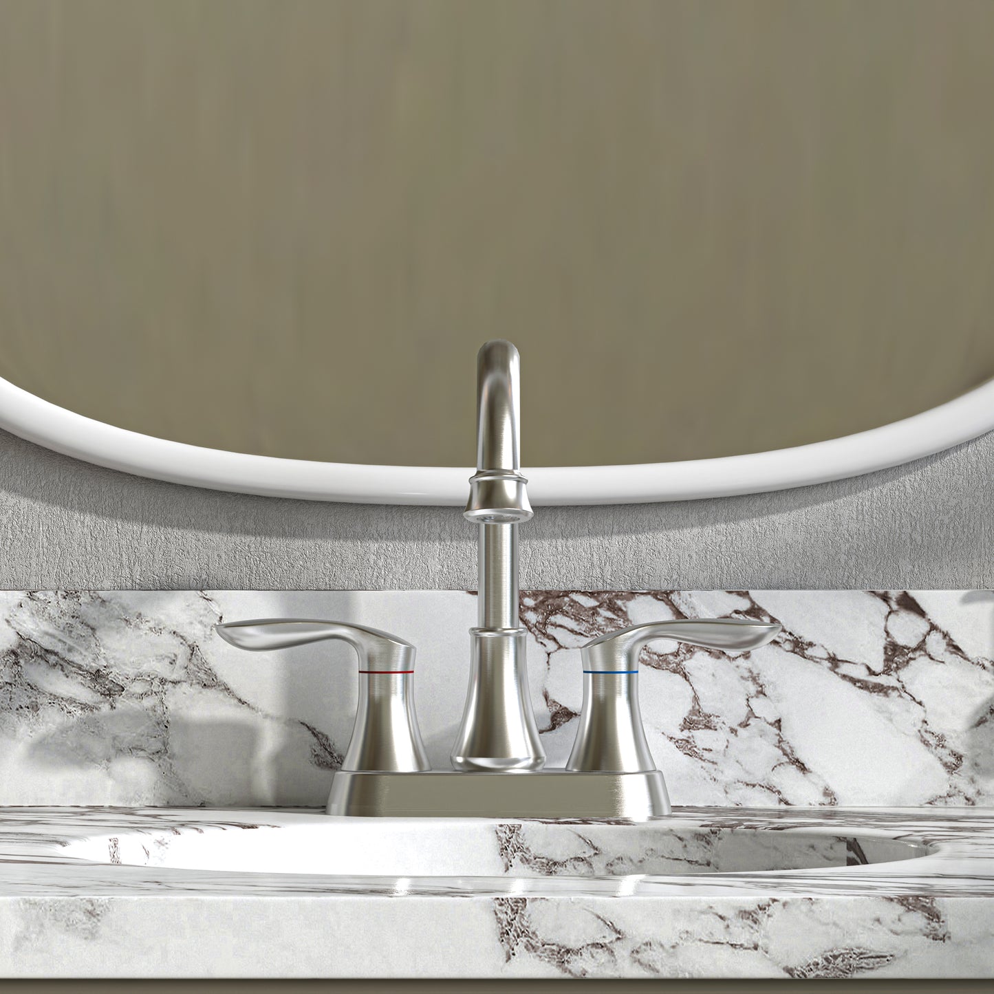 Waterpar®  4 in. Centerset Double Handle High Arc Bathroom Faucet