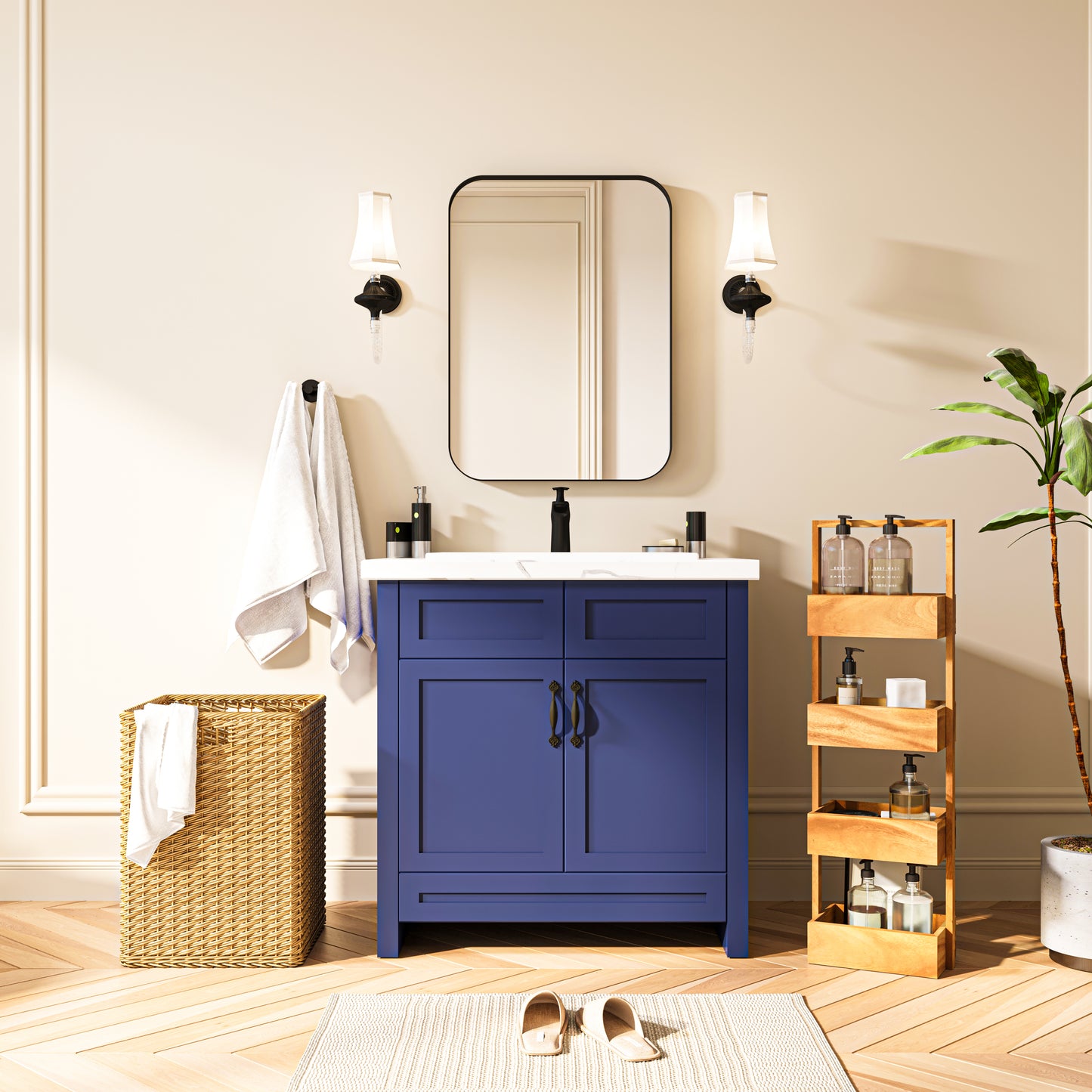 Waterpar® 20 in. W x 28 in. H Rectangular Aluminum Framed Wall Bathroom Vanity Mirror