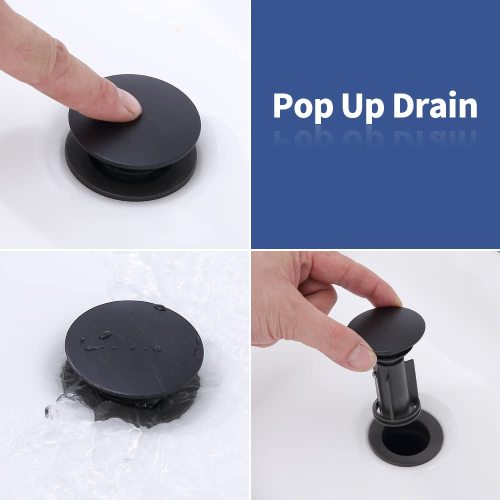 Waterpar®  4 in. Centerset Double Handle Bathroom Faucet with Pop-up Drain and Supply Hoses