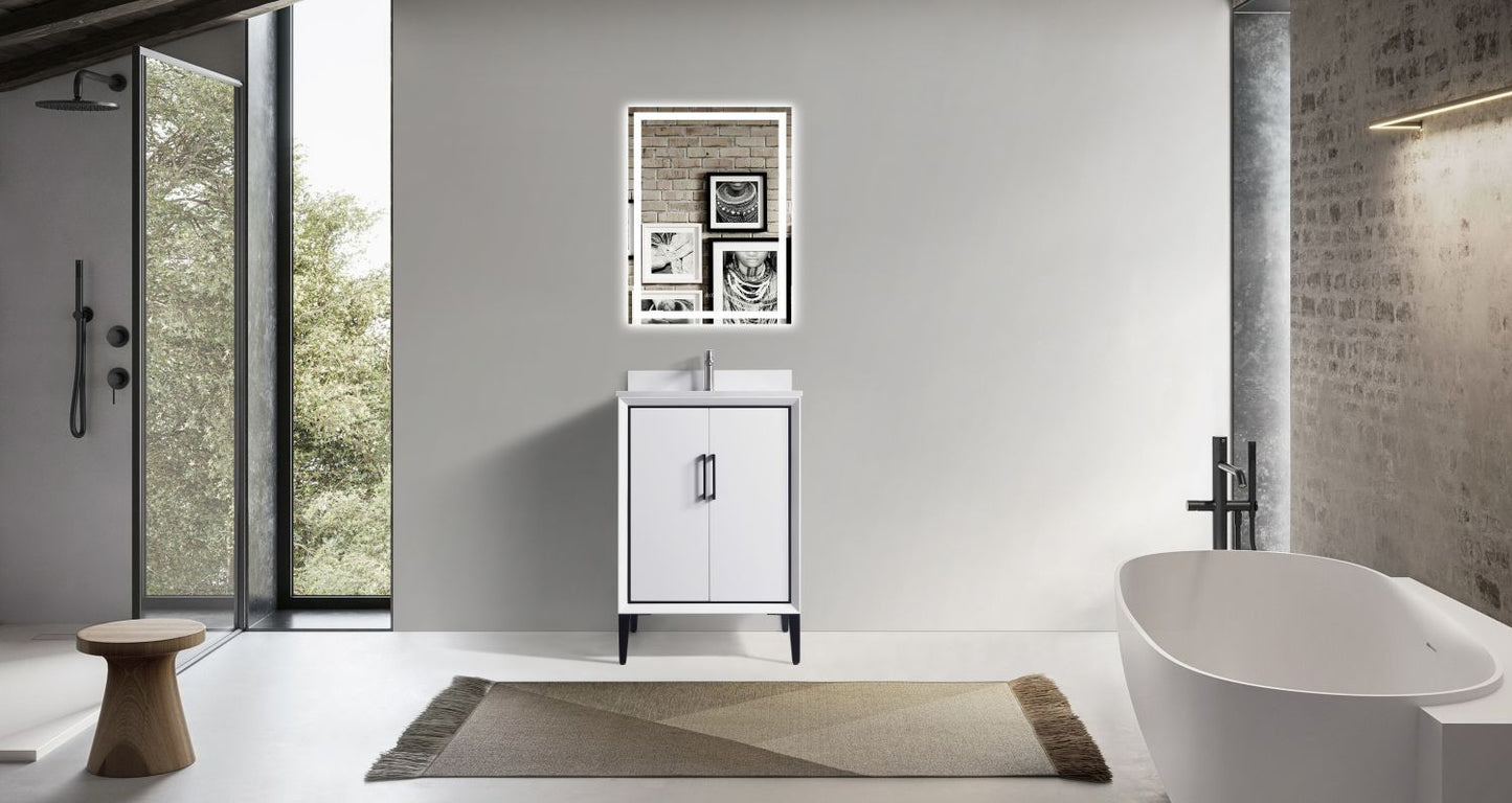 Waterpar® 24 in. L x 22 in. W x 35 in. H Bathroom Cabinet with Single Ceramic Sink