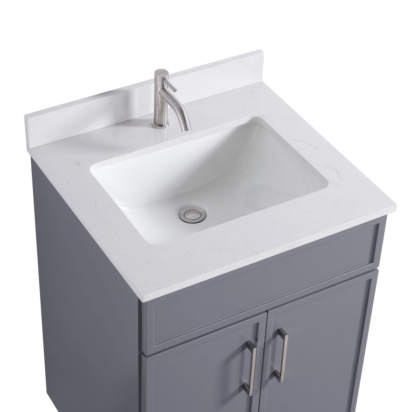 Waterpar® 24 in. L x 22 in. W x 35 in. H Minimalist Bathroom Cabinet with Single Ceramic Sink