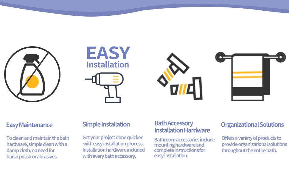 Waterpar®6-Piece Bath Hardware Set, Towel Bar, Toilet Paper Holder, Towel Hook in Matte Black