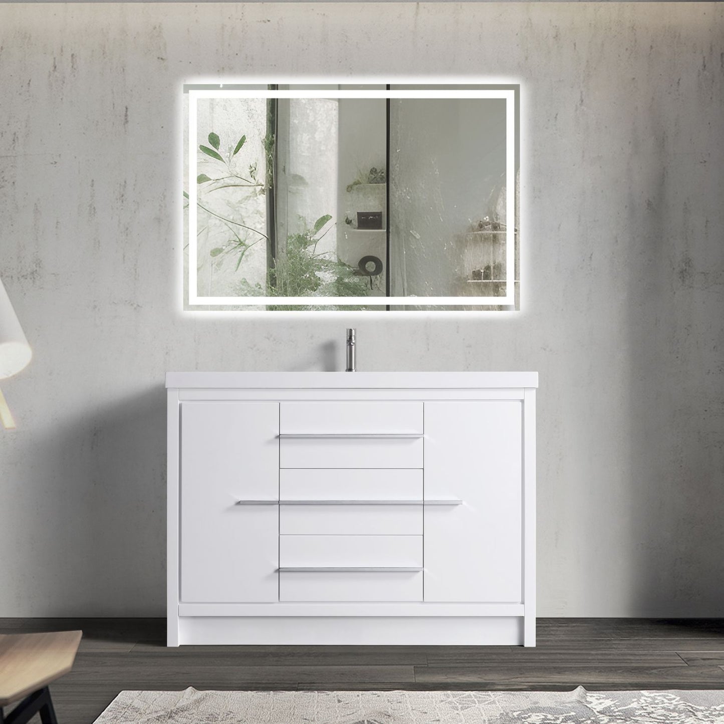 Waterpar® 47.4 in. L x 19.7 in. W x 35 in. H Bathroom Cabinet with Single Resin Sink