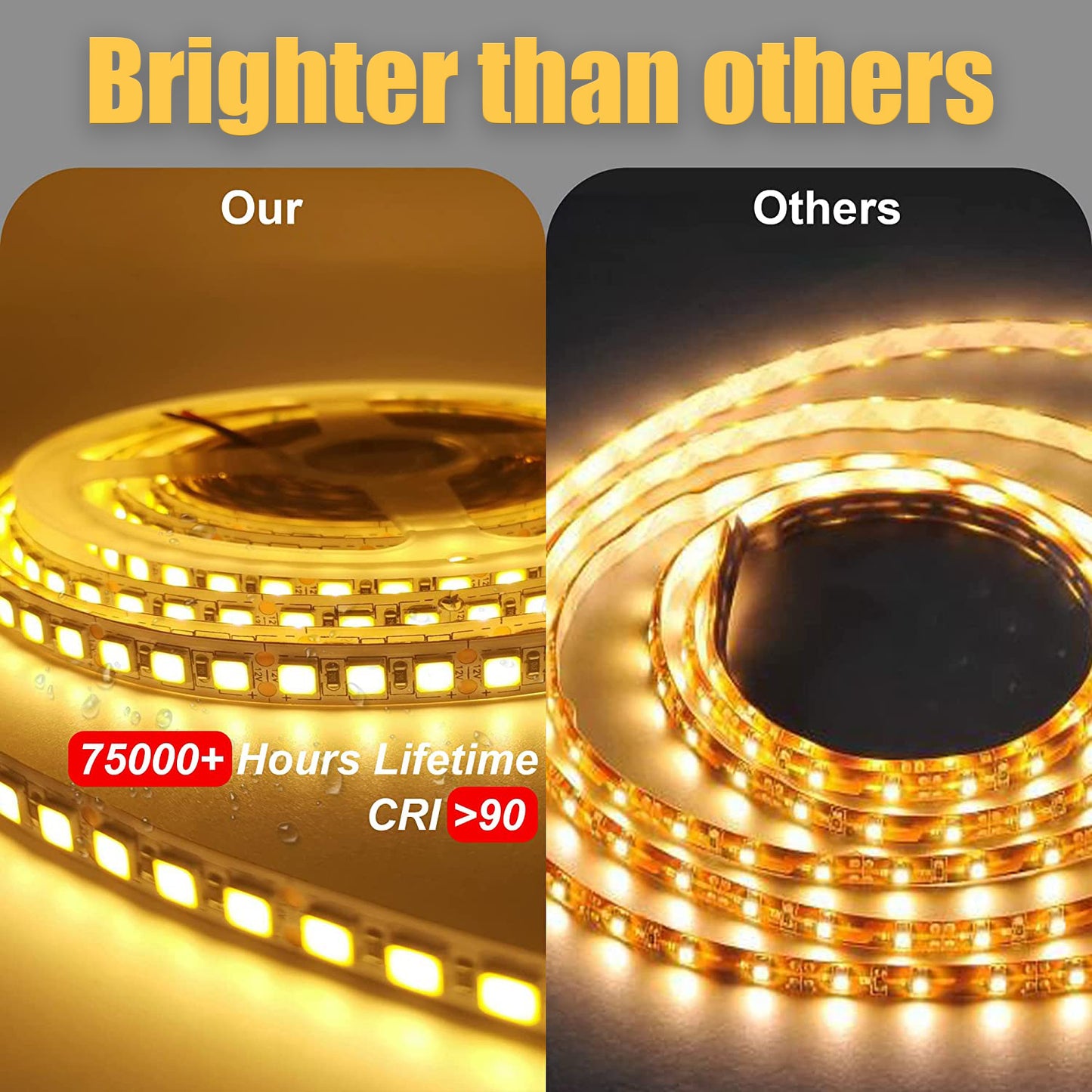 Waterpar® 44 in. W x 36 in. H LED Rectangular Frameless Anti-Fog Bathroom Mirror Front Light & Backlit