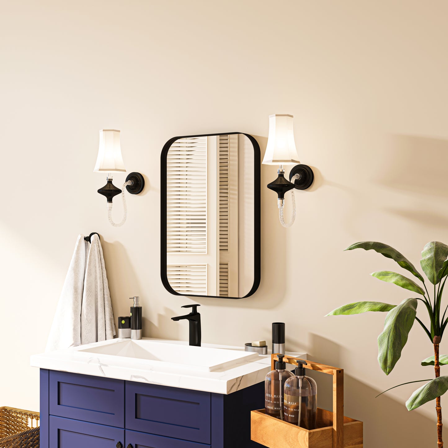 Waterpar® 16 in. W x 24 in. H Rectangular Aluminum Framed Wall Bathroom Vanity Mirror