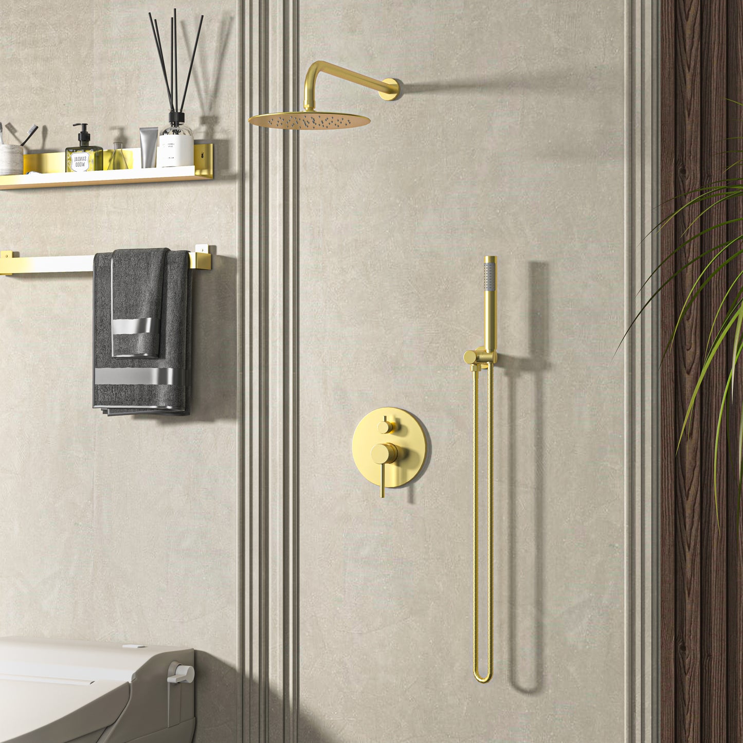 Waterpar®  1-spray Wall Mount Fixed and Handheld Shower Head