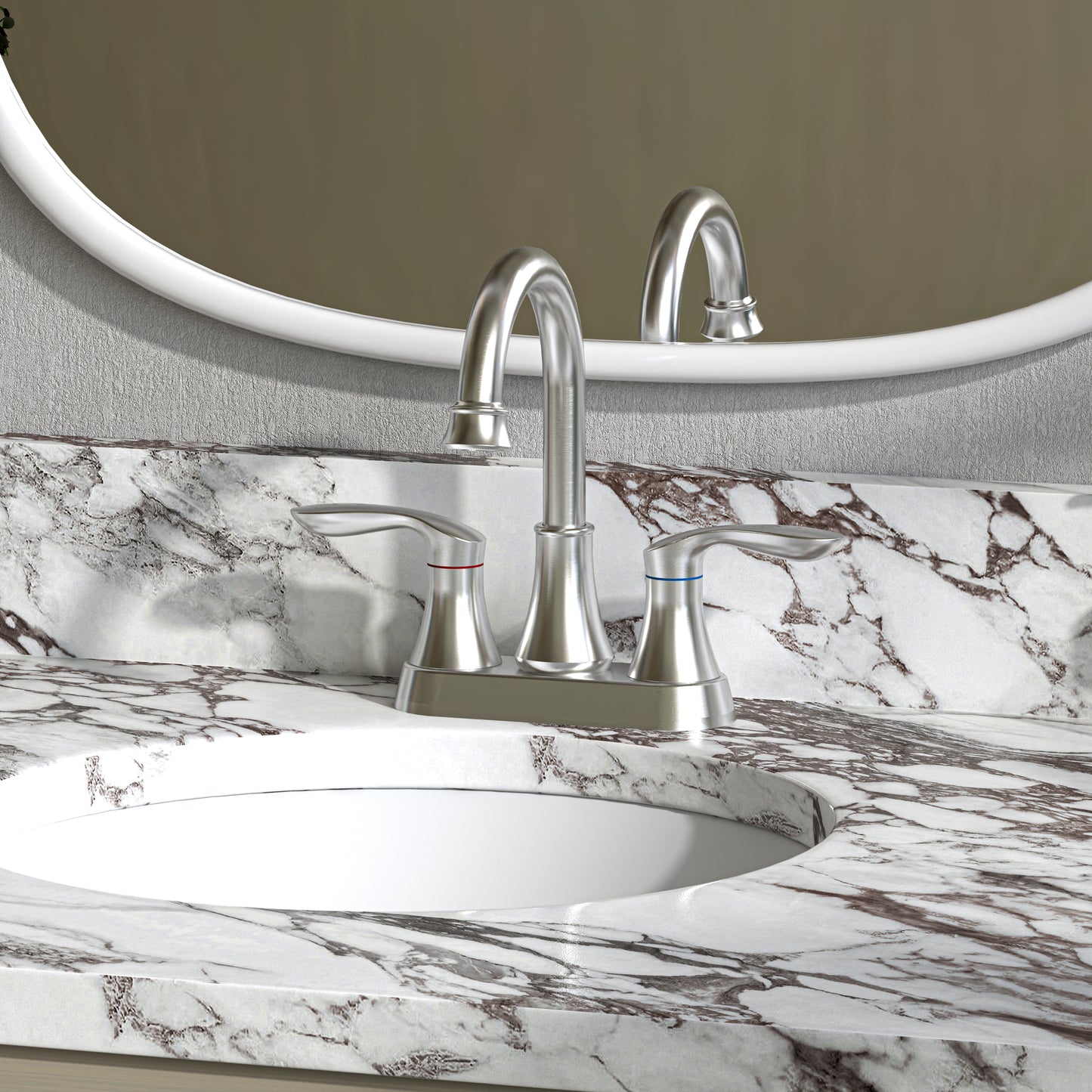 Waterpar®  4 in. Centerset Double Handle High Arc Bathroom Faucet