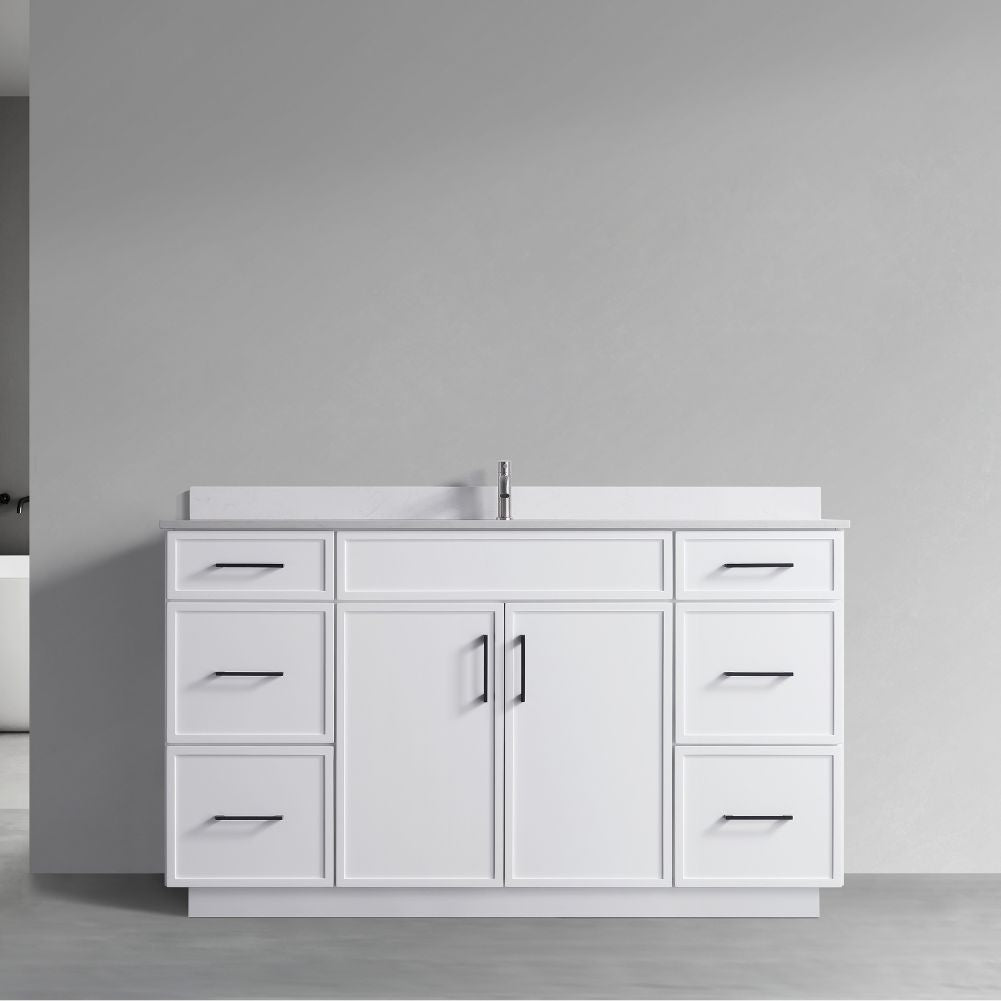Waterpar® 60 in. L x 22 in. W x 35 in. H Minimalist Bathroom Cabinet with Single Ceramic Sink