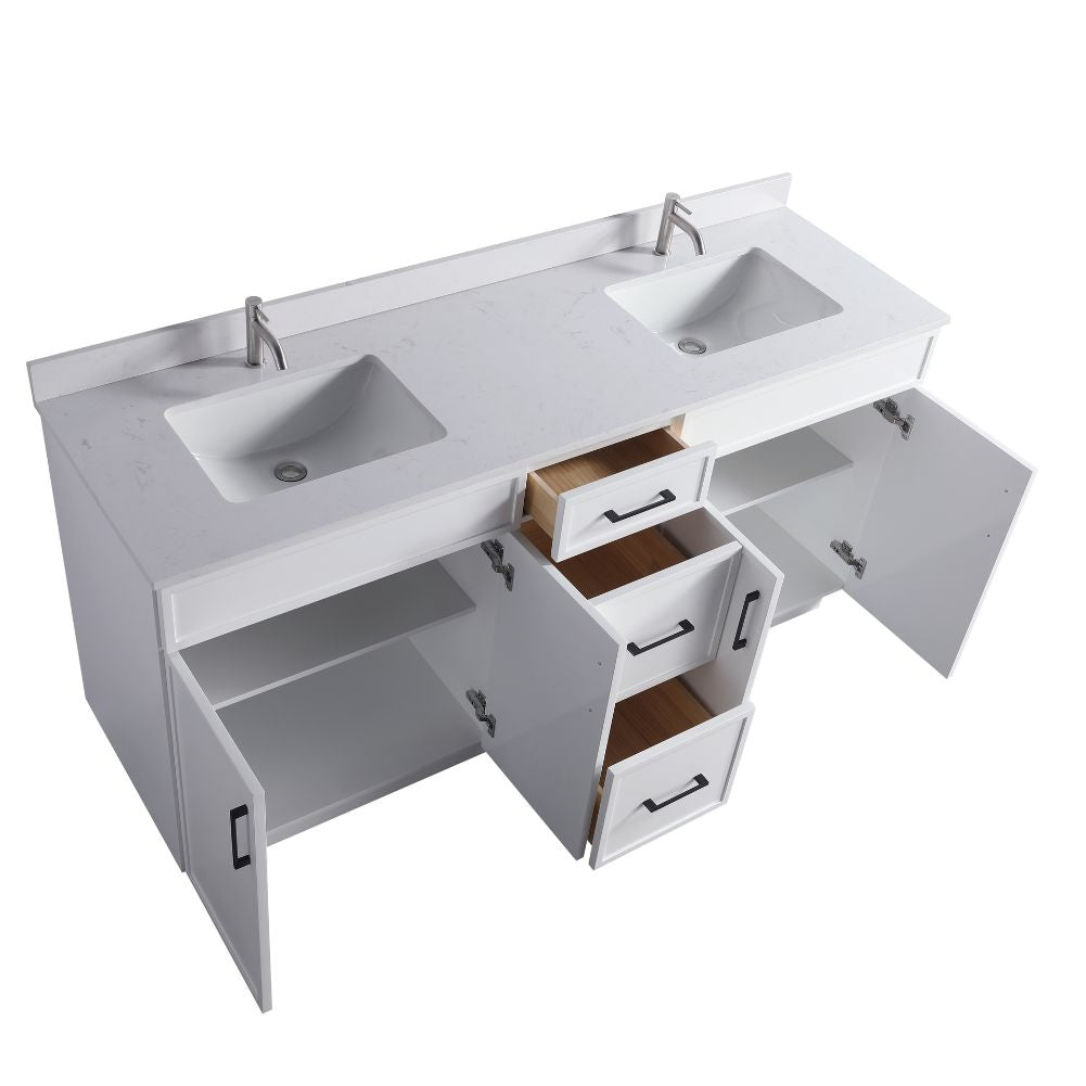 Waterpar® 72 in. L x 22 in. W x 35 in. H Minimalist Bathroom Cabinet with Dual Ceramic Sink