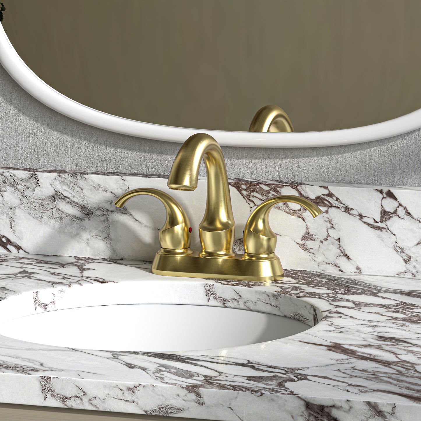 Waterpar® 4 in. Centerset 2-Handle Bathroom Faucet with Pop-Up Drain and Supply Hoses