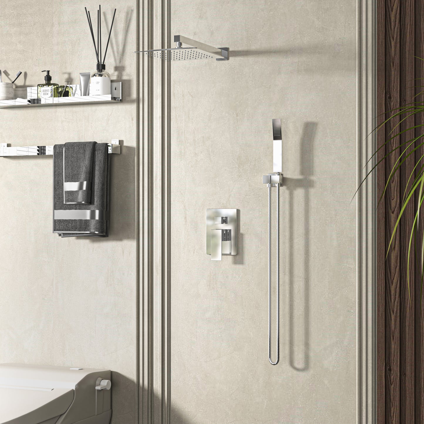 Waterpar®  1-spray Wall Mount Fixed and Handheld Shower Head