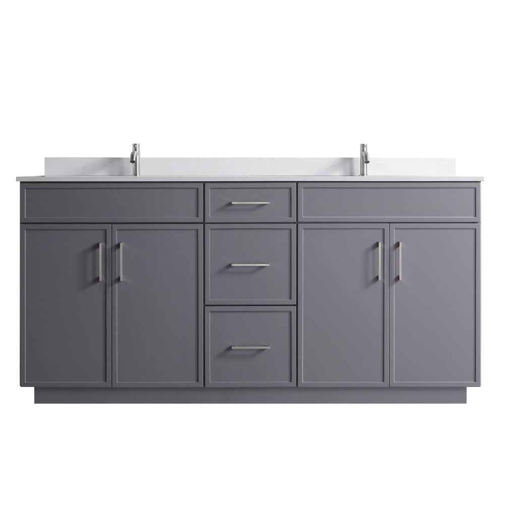 Waterpar® 72 in. L x 22 in. W x 35 in. H Minimalist Bathroom Cabinet with Dual Ceramic Sink