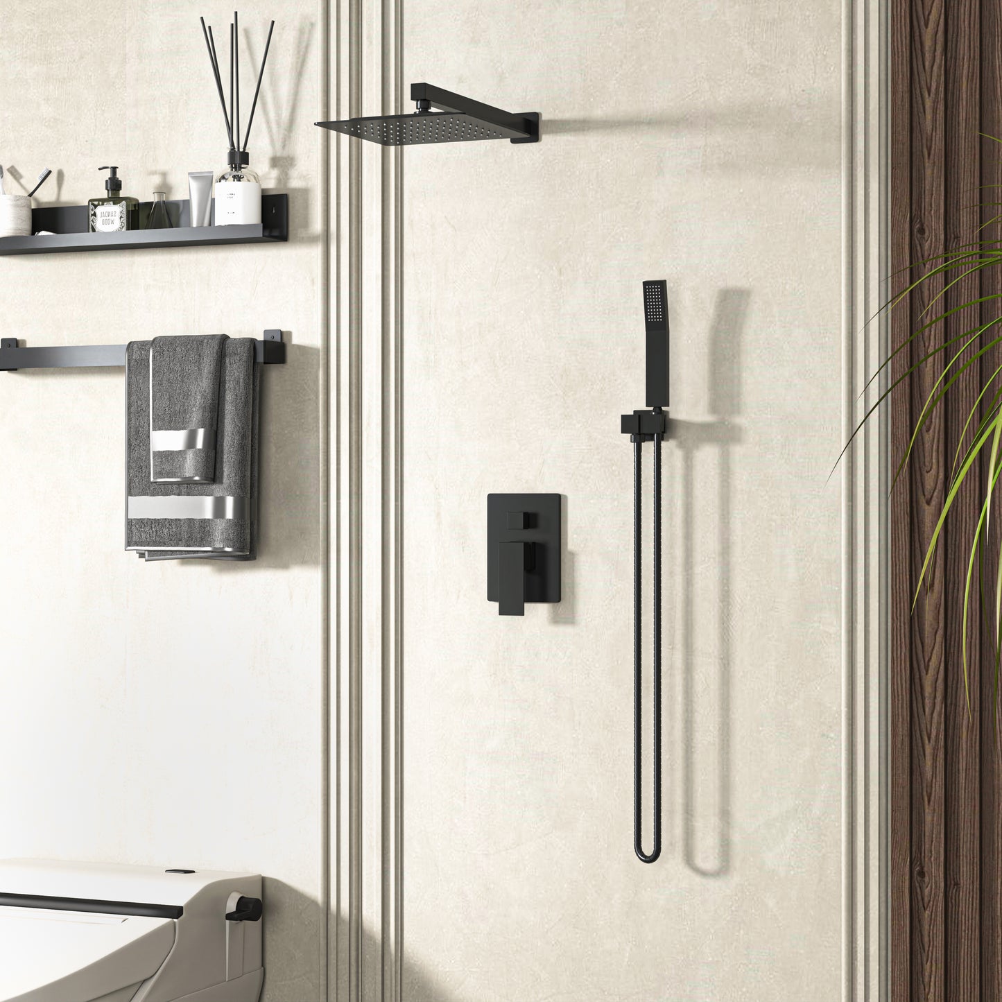 Waterpar®  1-spray Wall Mount Fixed and Handheld Shower Head