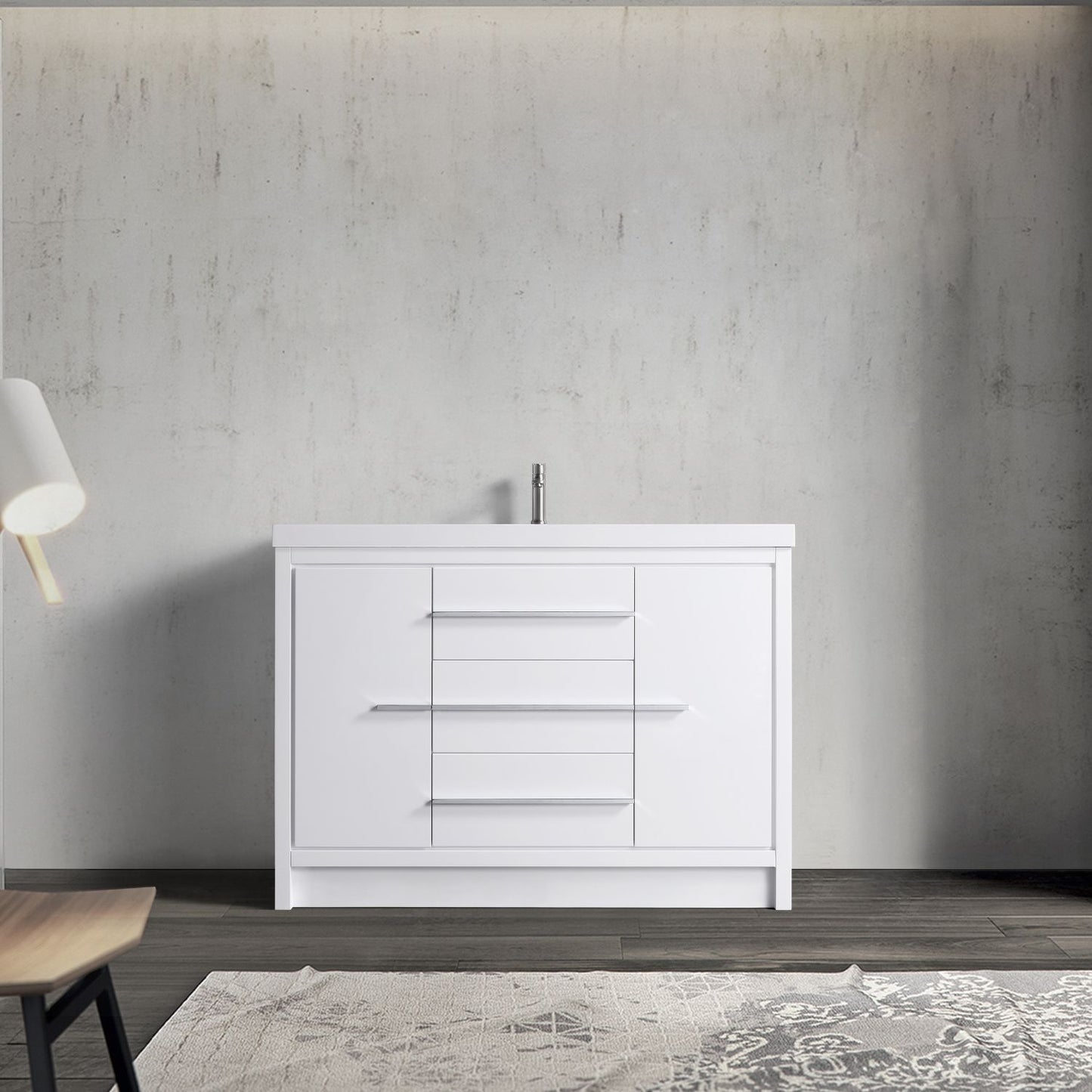 Waterpar® 47.4 in. L x 19.7 in. W x 35 in. H Bathroom Cabinet with Single Resin Sink