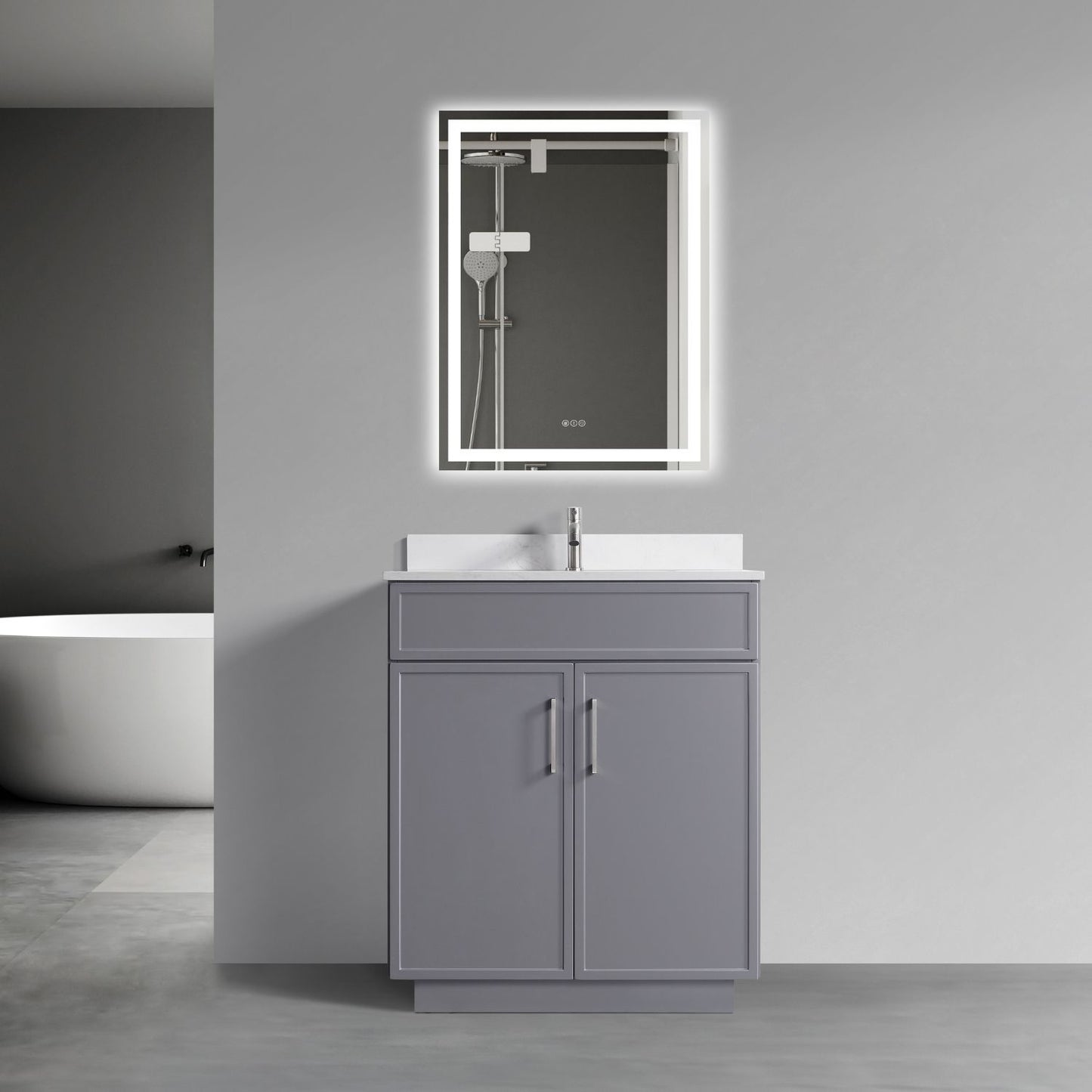 Waterpar® 30 in. L x 22 in. W x 35 in. H Minimalist Bathroom Cabinet with Single Ceramic Sink