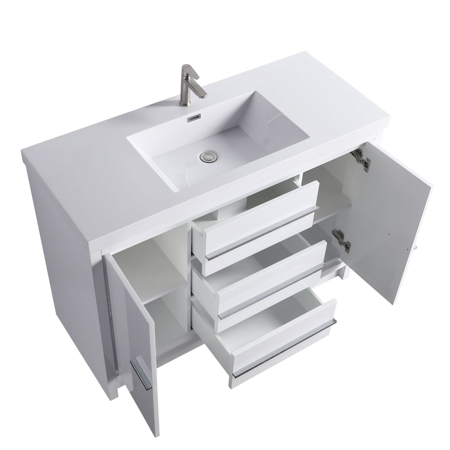 Waterpar® 47.4 in. L x 19.7 in. W x 35 in. H Bathroom Cabinet with Single Resin Sink