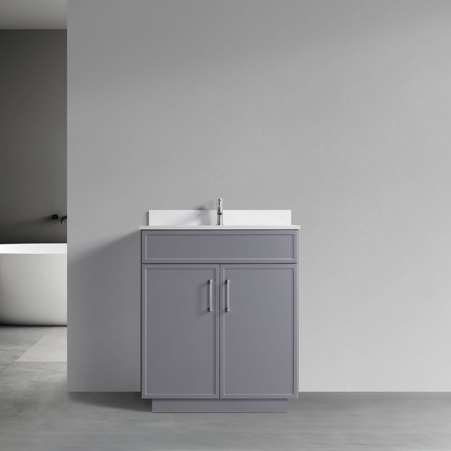 Waterpar® 30 in. L x 22 in. W x 35 in. H Minimalist Bathroom Cabinet with Single Ceramic Sink
