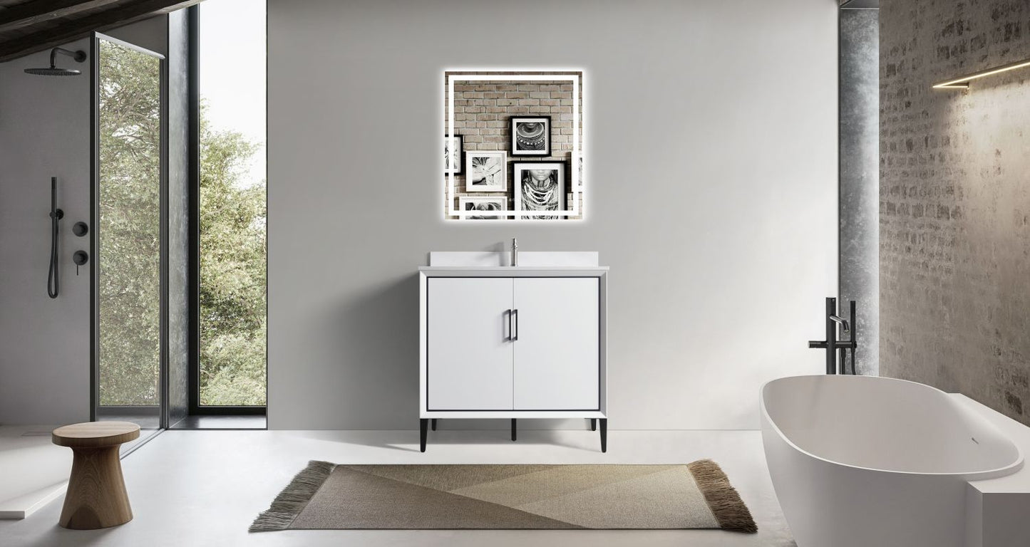 Waterpar® 36 in. L x 22 in. W x 35 in. H Bathroom Cabinet with Single Ceramic Sink