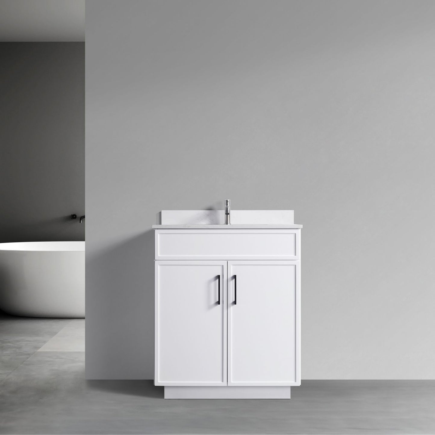Waterpar® 30 in. L x 22 in. W x 35 in. H Minimalist Bathroom Cabinet with Single Ceramic Sink