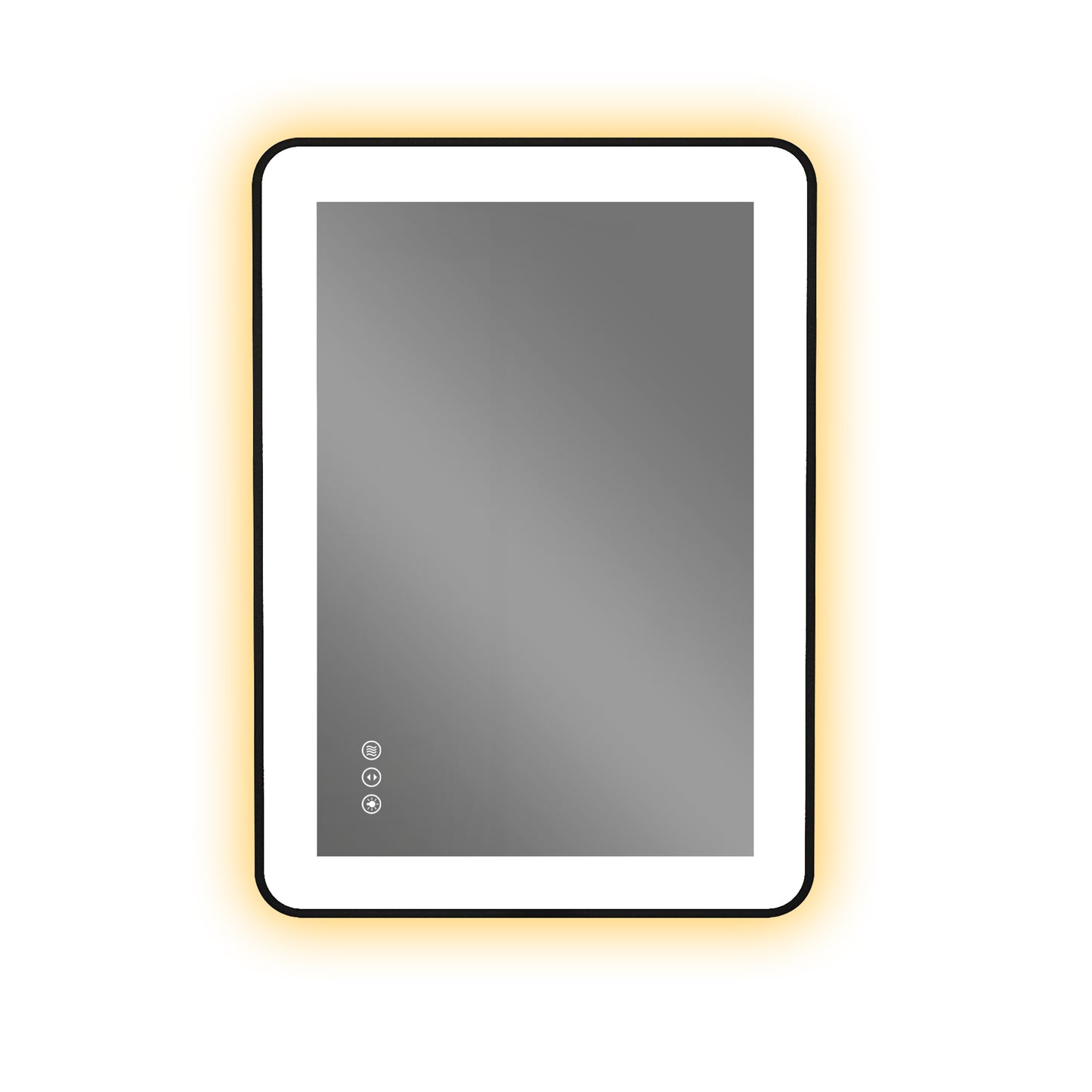 Waterpar® 20 in. W x 28 in. H Rectangular Framed Anti-Fog LED Wall Bathroom Vanity Mirror in Black with Backlit and Front Light