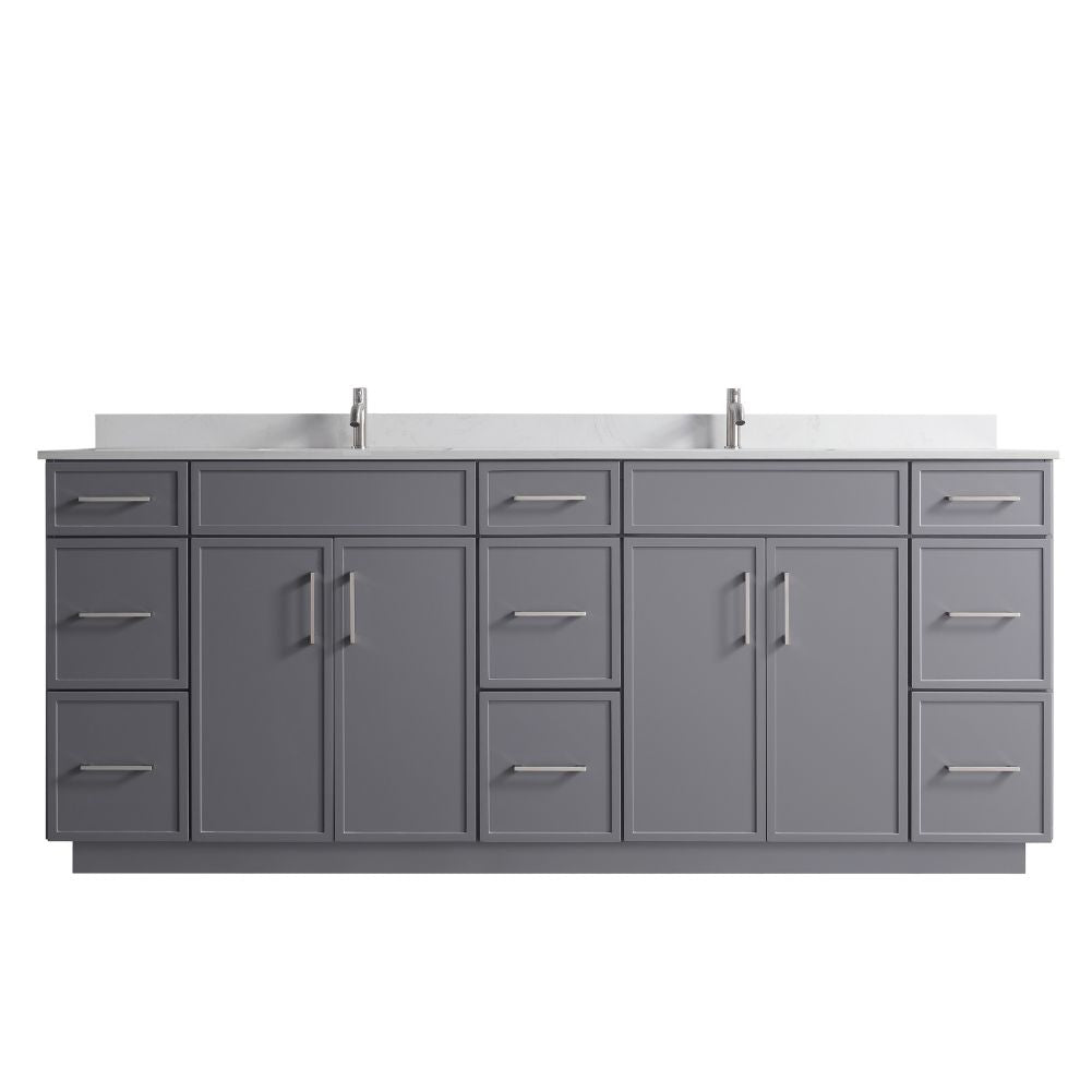 Waterpar® 84 in. L x 22 in. W x 35 in. H Minimalist Bathroom Cabinet with Dual Ceramic Sink