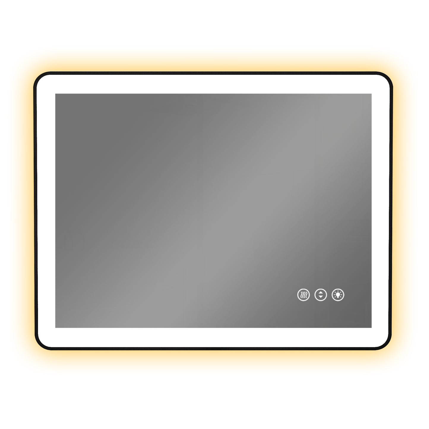 Waterpar® 28 in. W x 36 in. H Rectangular Framed Anti-Fog LED Wall Bathroom Vanity Mirror in Black with Backlit and Front Light