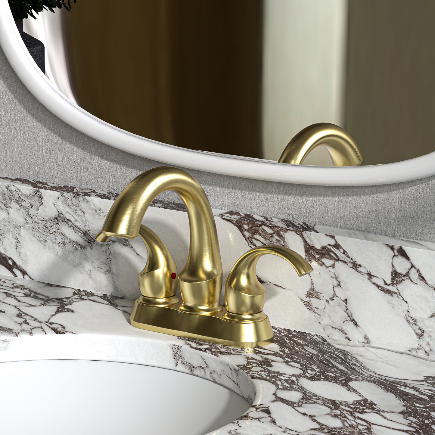 Waterpar® 4 in. Centerset 2-Handle Bathroom Faucet with Pop-Up Drain and Supply Hoses