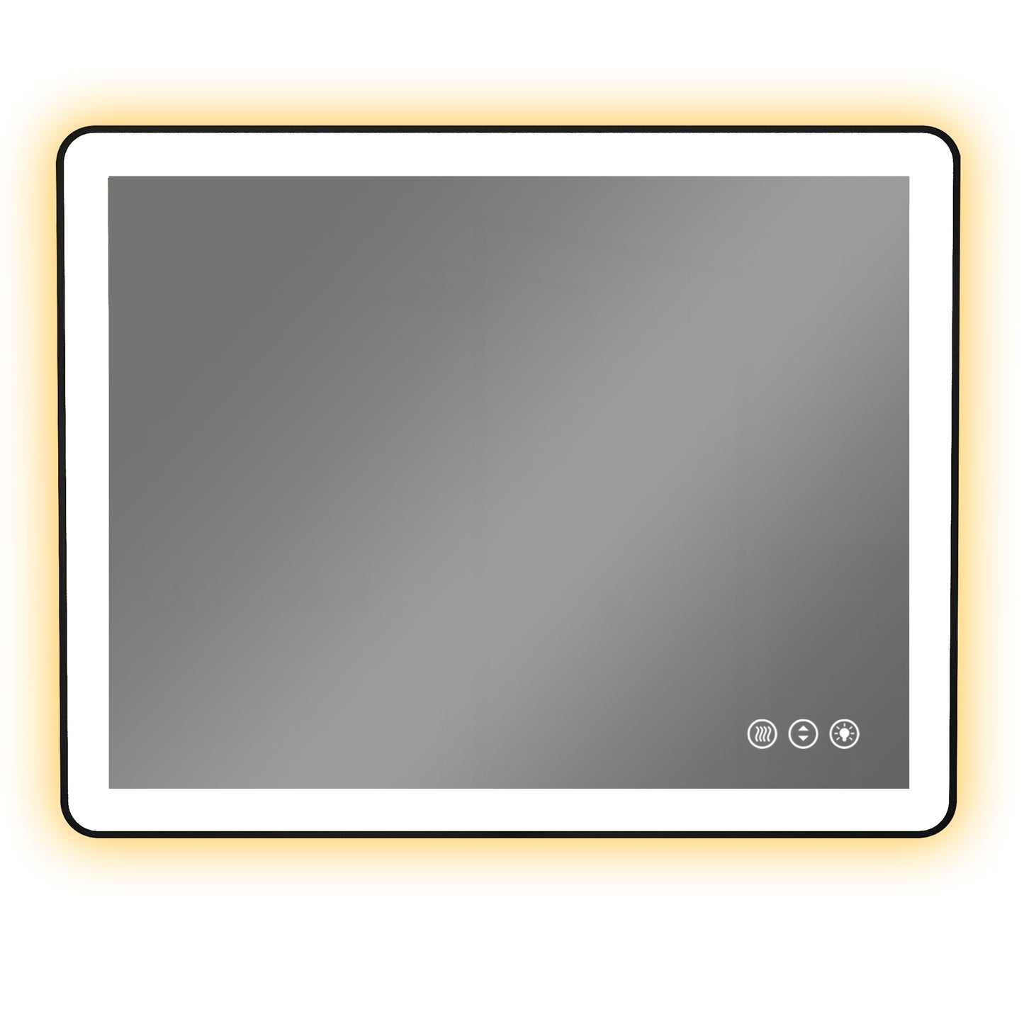 Waterpar® 40 in. W x 32 in. H Rectangular Framed Anti-Fog LED Wall Bathroom Vanity Mirror in Black with Backlit and Front Light