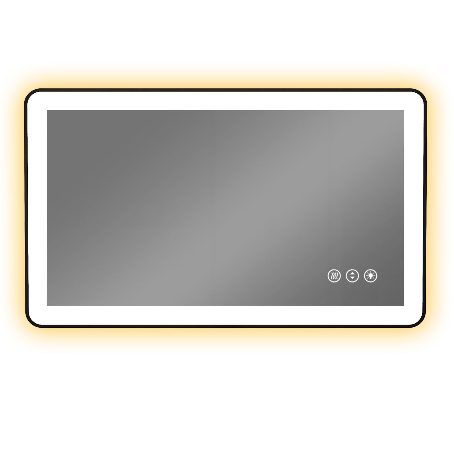 Waterpar®  40 in. W x 24 in. H Rectangular Framed Anti-Fog LED Wall Bathroom Vanity Mirror in Black with Backlit and Front Light