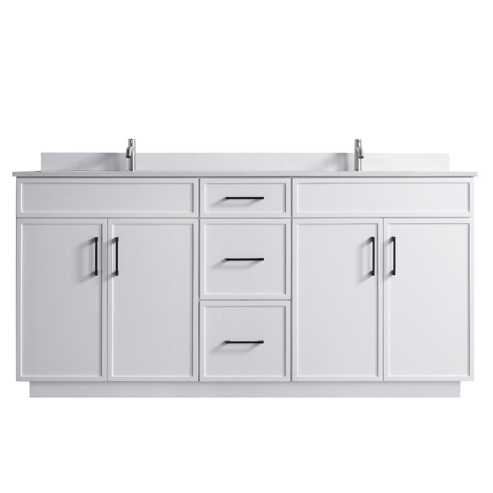 Waterpar® 72 in. L x 22 in. W x 35 in. H Minimalist Bathroom Cabinet with Dual Ceramic Sink