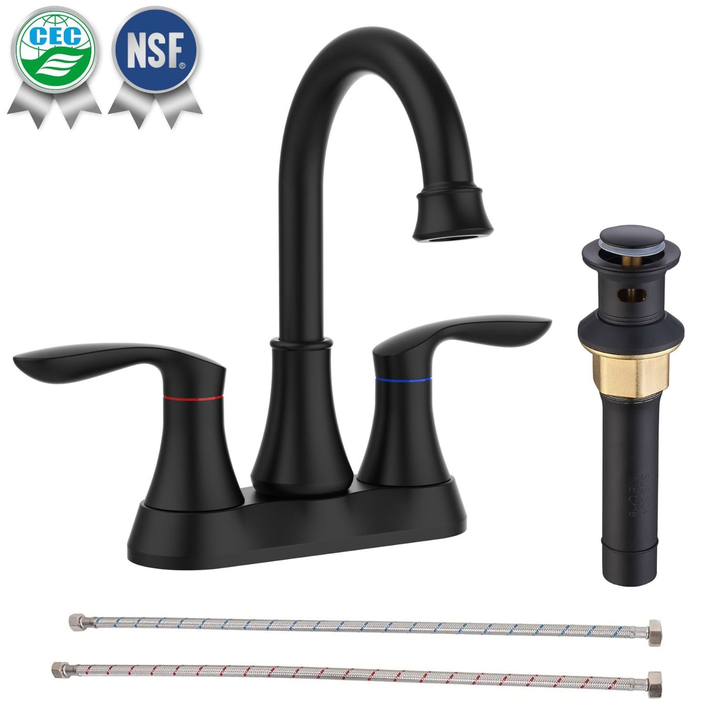 Waterpar®  4 in. Centerset Double Handle High Arc Bathroom Faucet