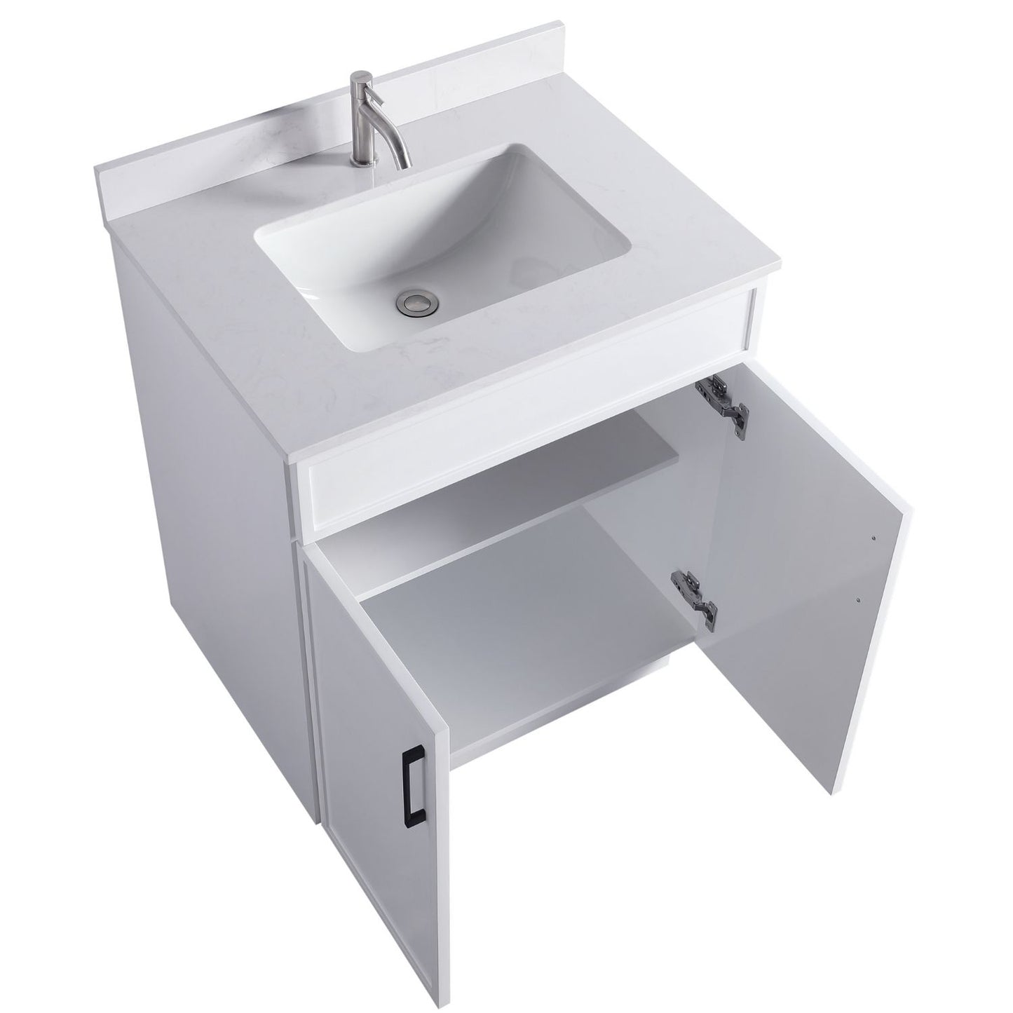 Waterpar® 30 in. L x 22 in. W x 35 in. H Minimalist Bathroom Cabinet with Single Ceramic Sink