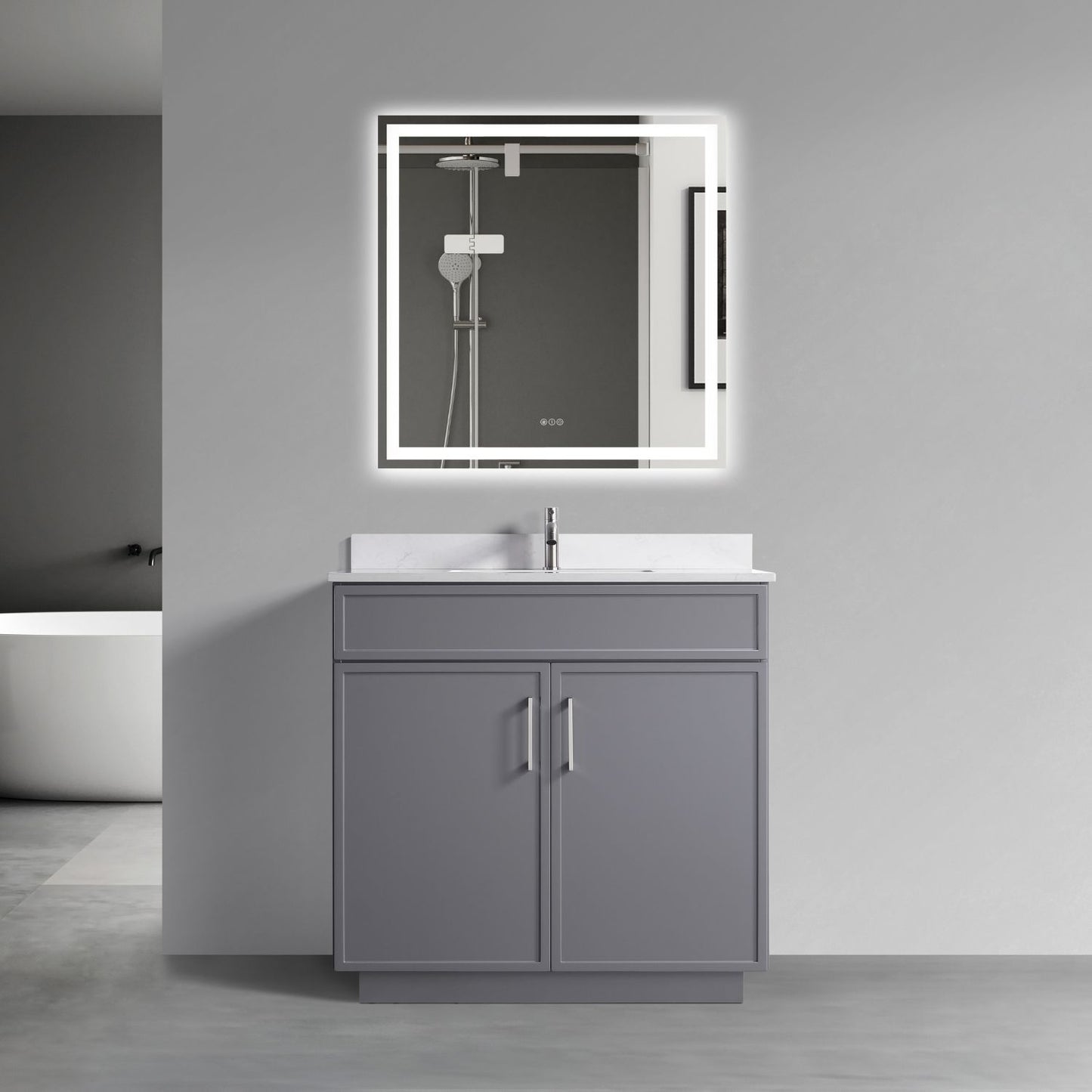 Waterpar® 36 in. L x 22 in. W x 35 in. H Minimalist Bathroom Cabinet with Single Ceramic Sink