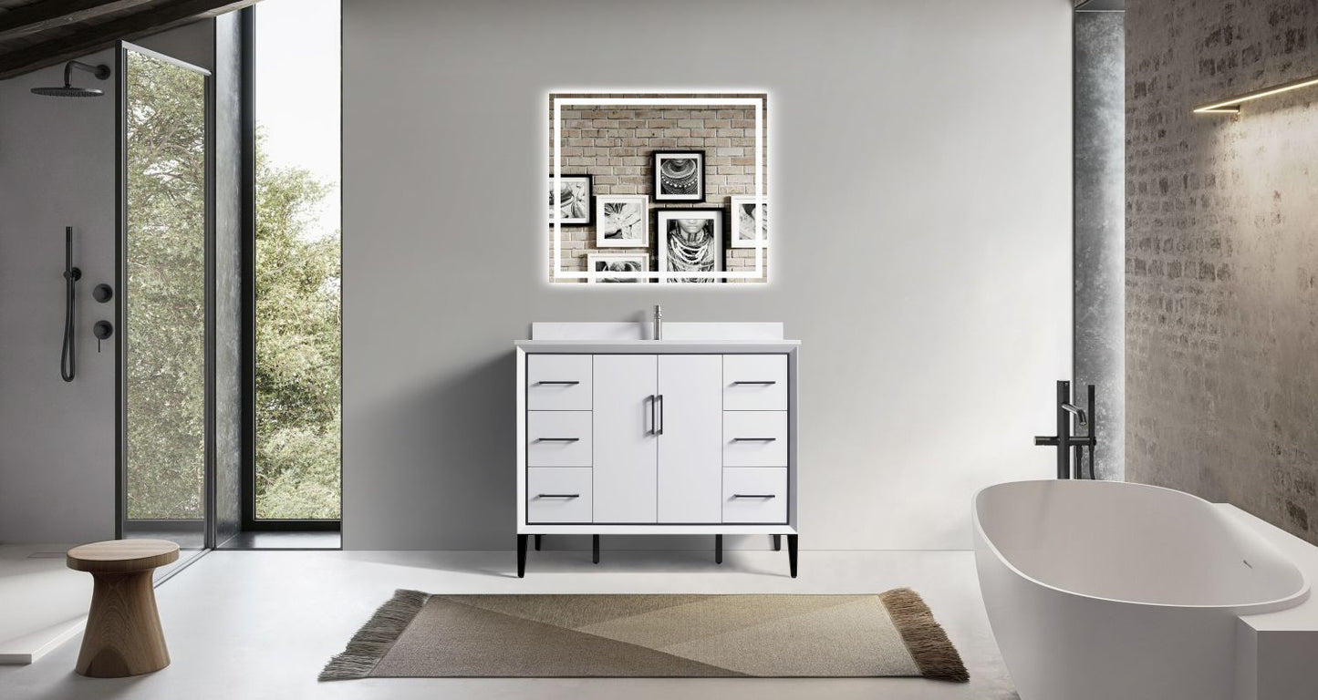 Waterpar® 42 in. L x 22 in. W x 35 in. H Bathroom Cabinet with Single Ceramic Sink