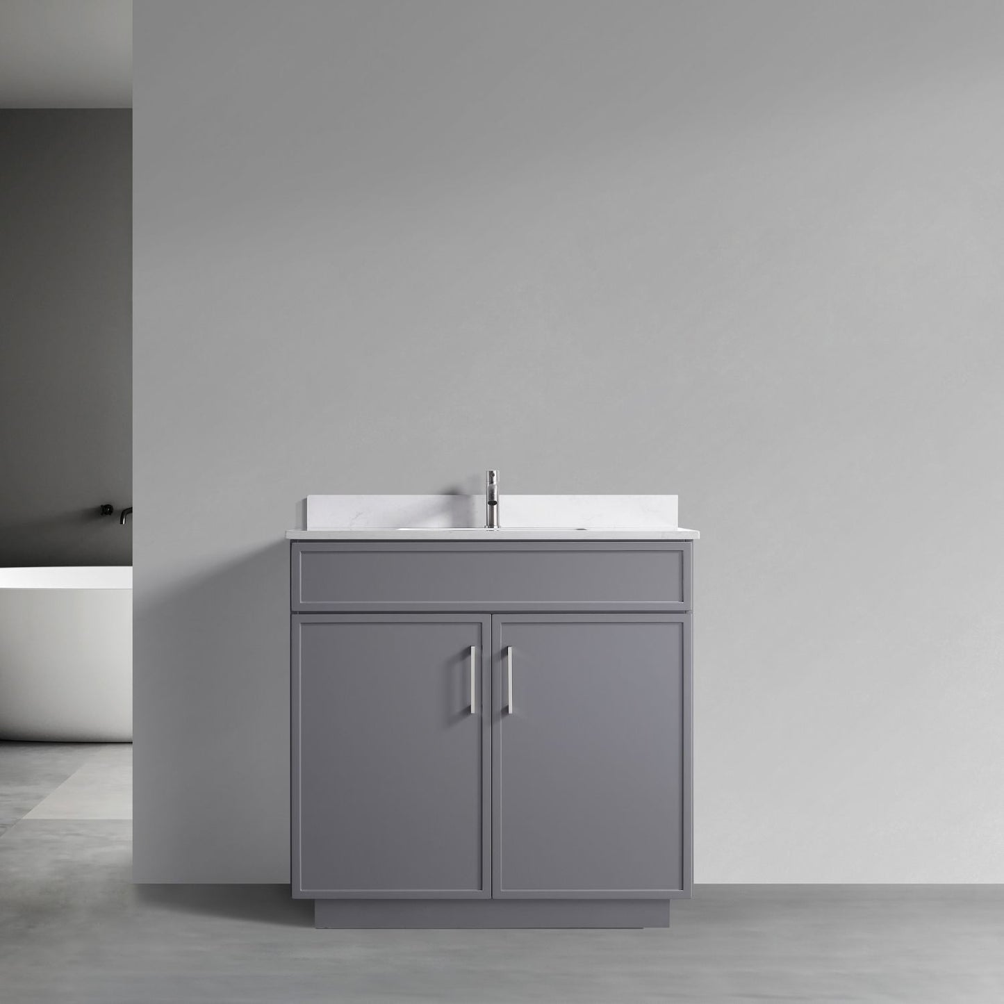 Waterpar® 36 in. L x 22 in. W x 35 in. H Minimalist Bathroom Cabinet with Single Ceramic Sink